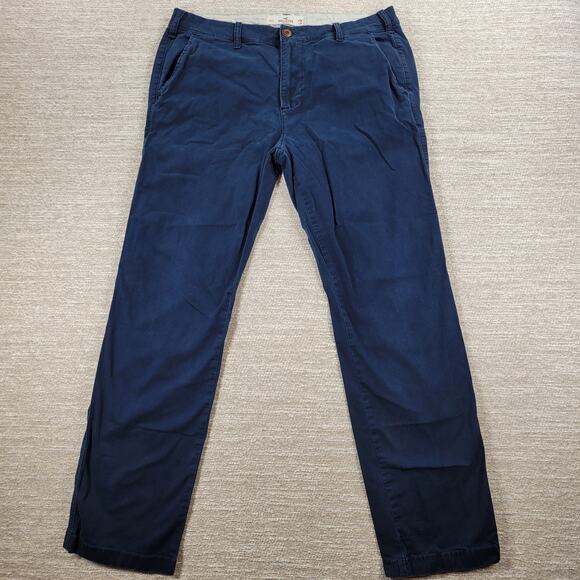 Hollister Epic Flex Chino Pants Mens 34/32 Blue Slim Straight Relaxed Casual - Picture 1 of 12